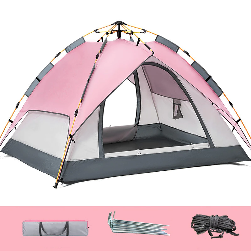 Cheap Goat Tents 4 5 People Large Tent Quick Setup Family Camping Tent Pink And Green Tent Camping Hiking Foldable Folding Tent Double Layer   